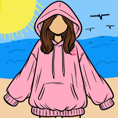 girl in oversized hoodie