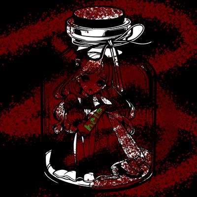 beautiful realistic girl trapped in bottle