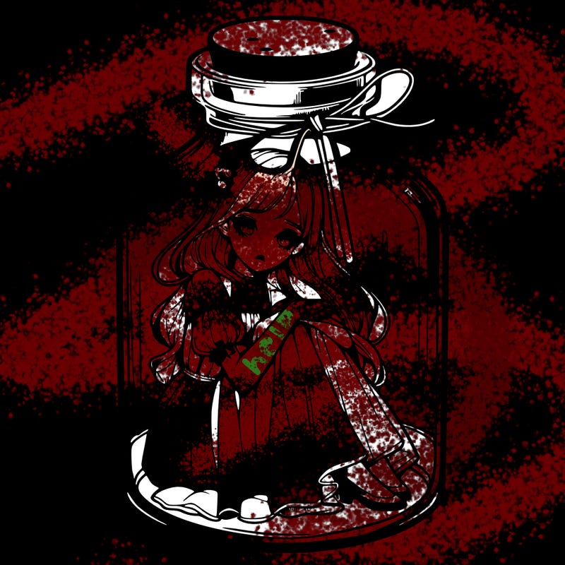 beautiful realistic girl trapped in bottle