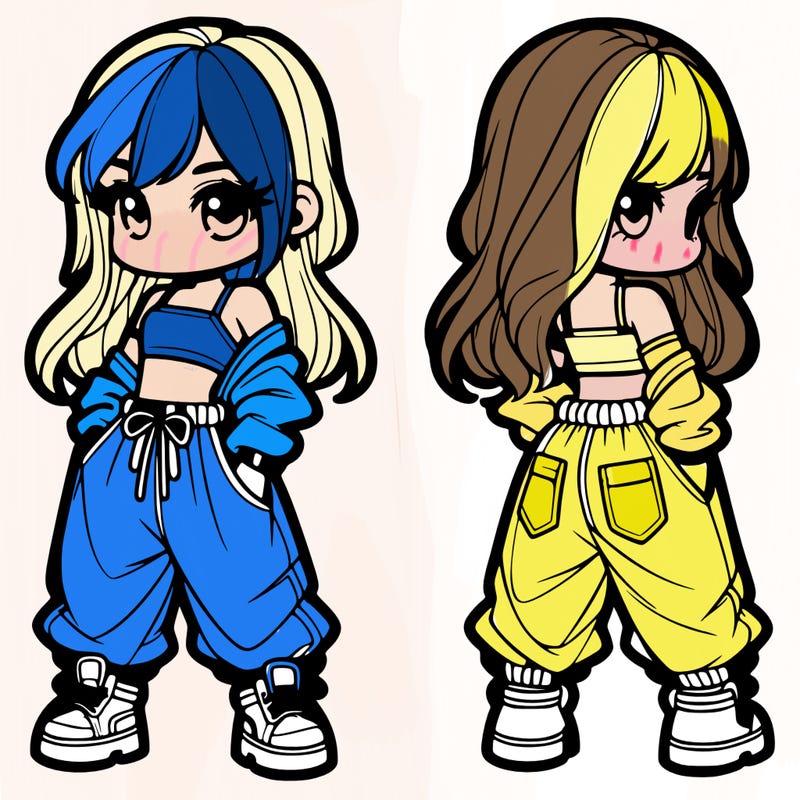 girl in crop top and baggy pants