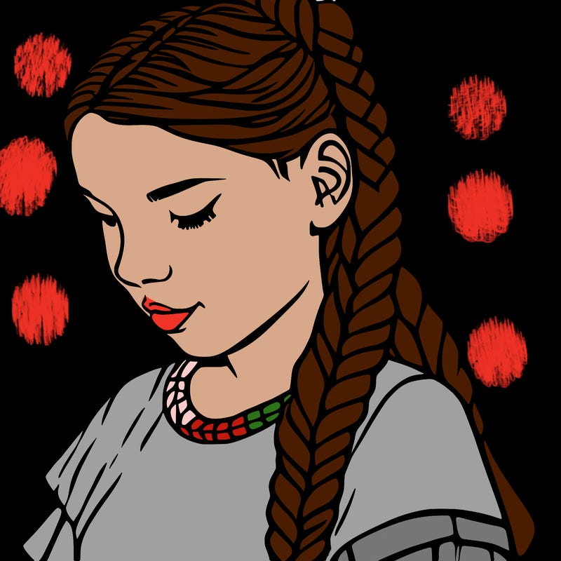 girl with a braid