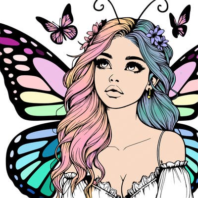 butterfly fairy realistic girl