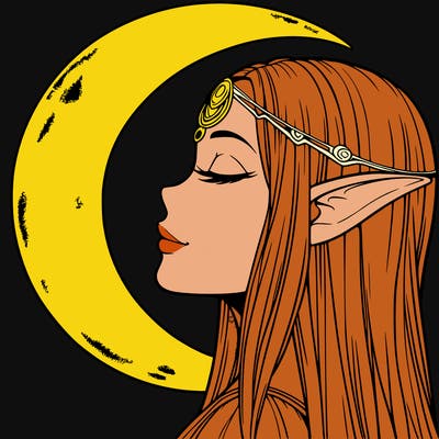 a realistic moon elf