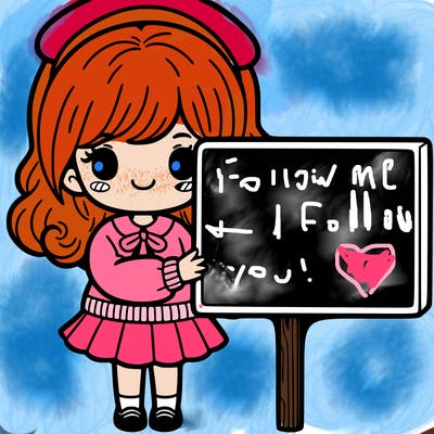 girl holding a sign
