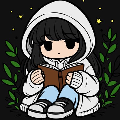 girl in oversized hoodie reading a book