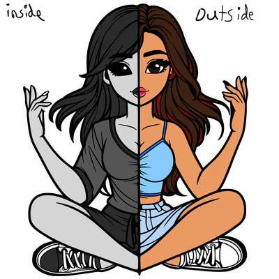 realistic girl split