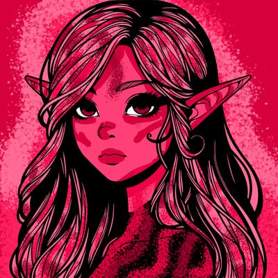 elf girl realistic dark fantasy