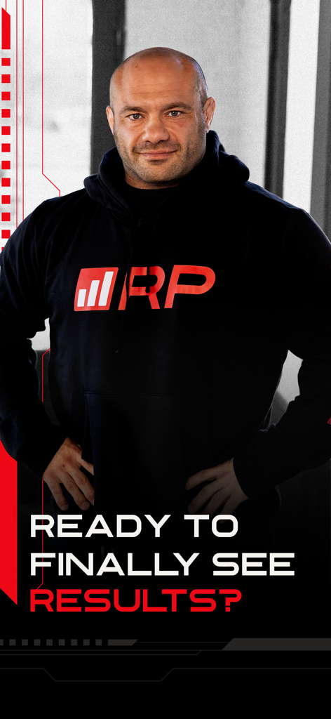RP Diet Coach & Planner - Dr Mike Israetel in a black RP hoodie with text asking if you are ready to see results