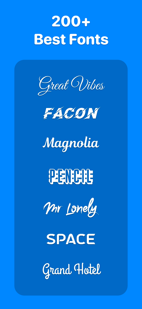 Fonts for Stories and Chats - A showcase of stylish and decorative fonts including script and bold styles for social media content creators