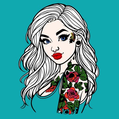 realistic girl tattooed