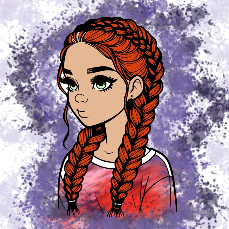 realistic girl with braids