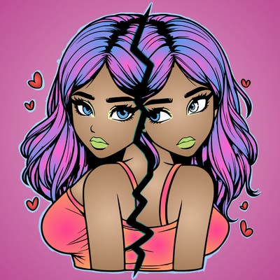 realistic girl split