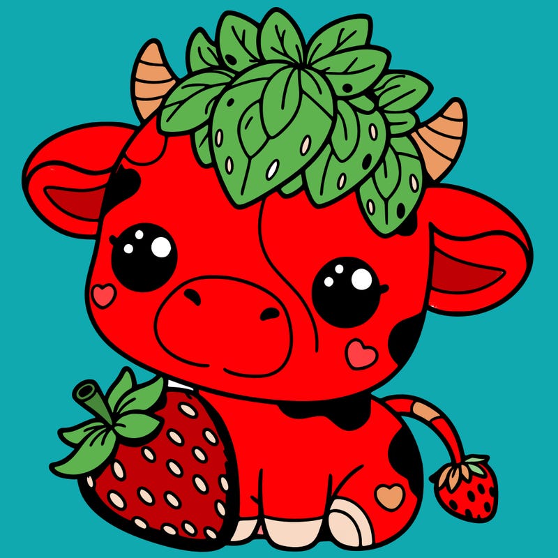 cute strawberry cow