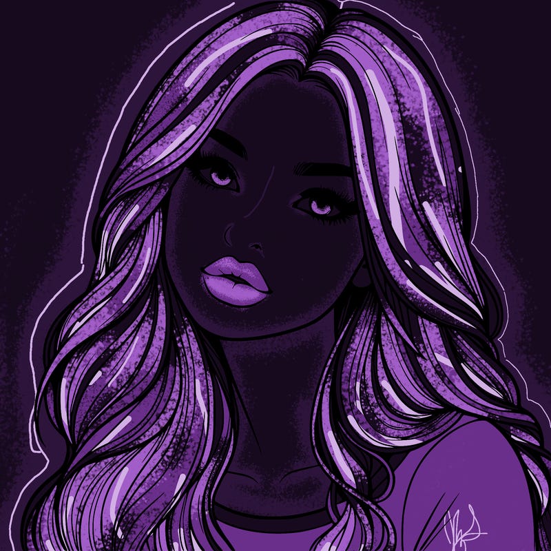 realistic girl with hair on her hair and lips