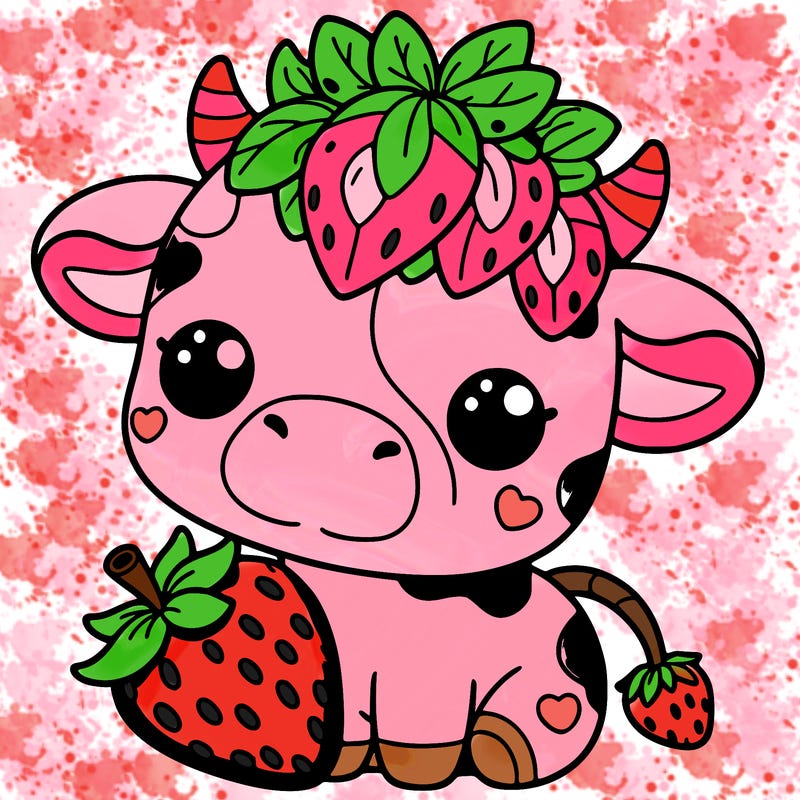 cute strawberry cow