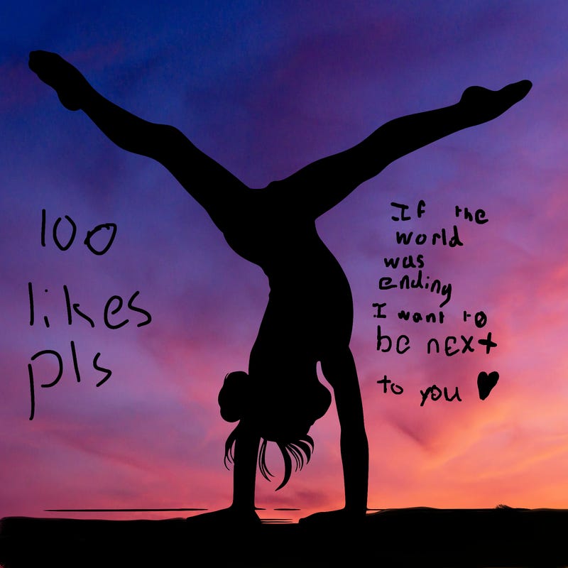 realistic gymnastic hand stand girl in four splits