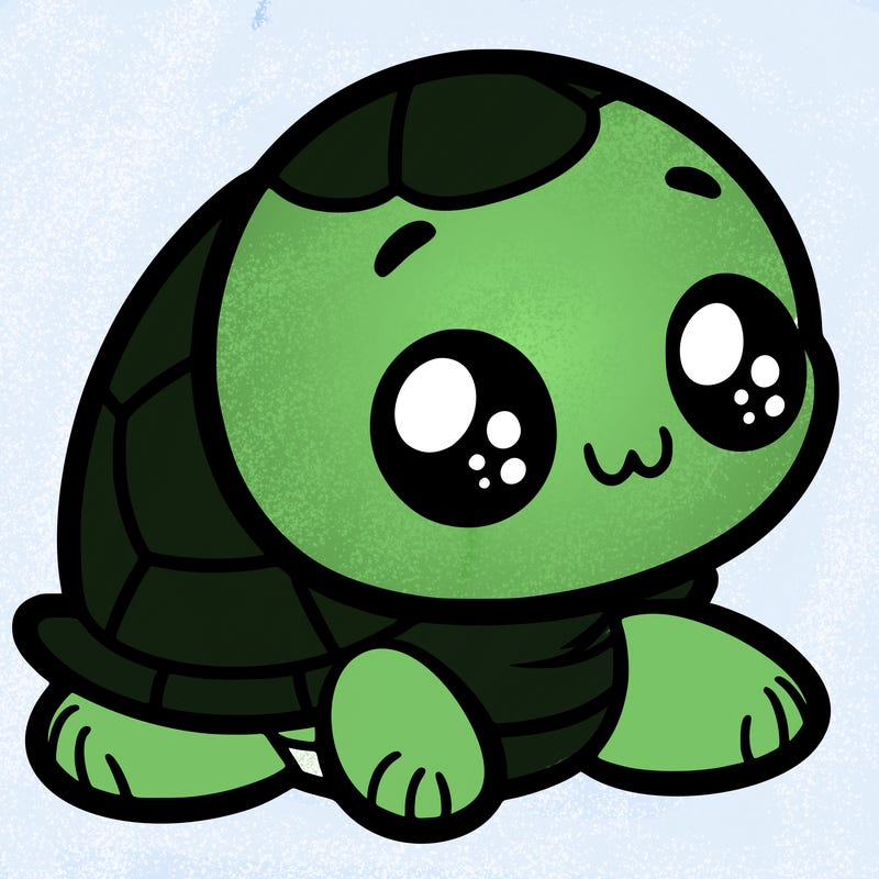 cute little animated turtle