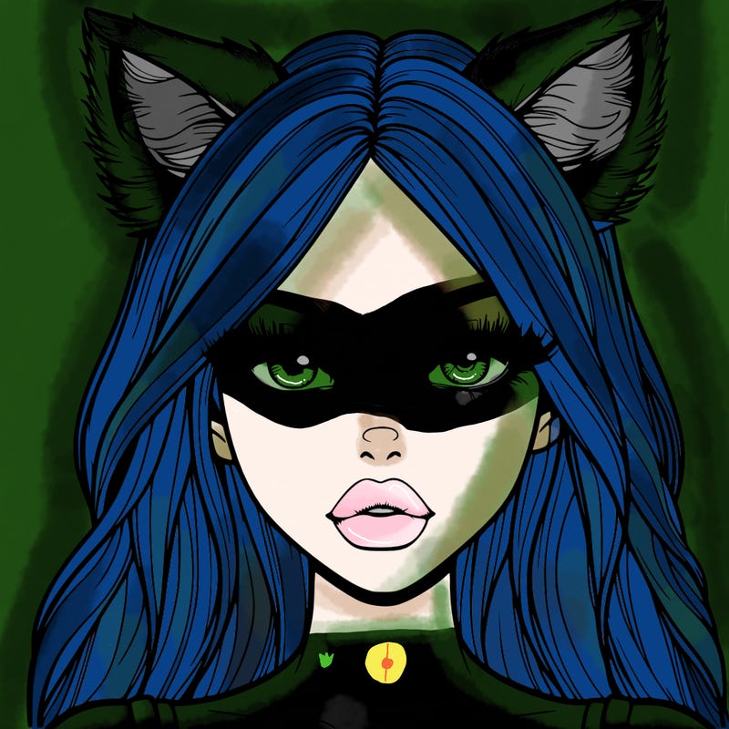 realistic girl with fox ears and realistic lips