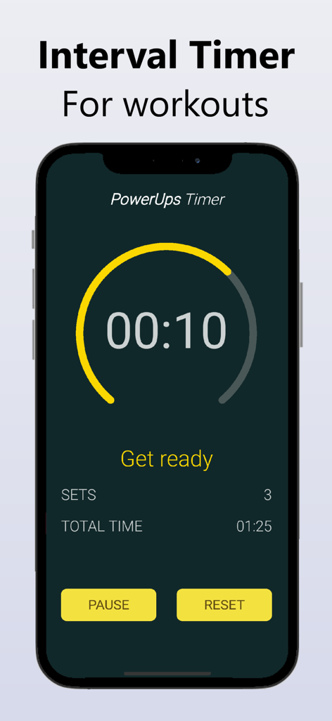 Interval Timer: Tabata Timer - Interval Timer app interface showing a ten second countdown and get ready message for HIIT training