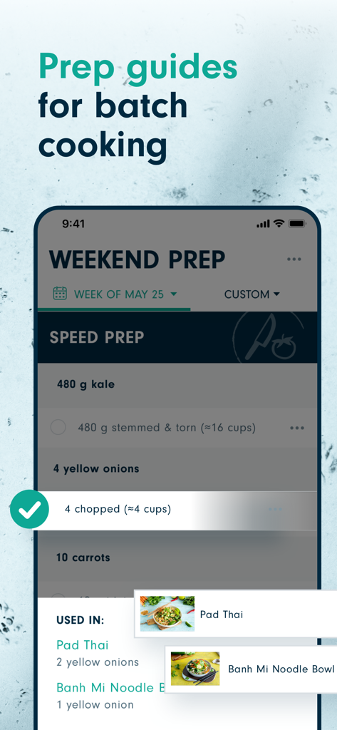 Forks Meal Planner - Weekend Prep guide for batch cooking ingredients in the Forks Meal Planner app