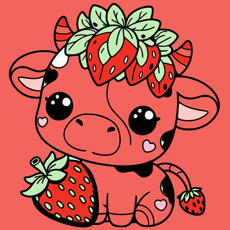 cute strawberry cow
