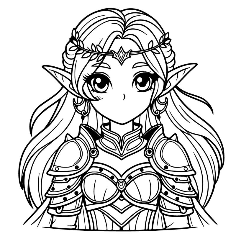 beautiful elf girl in armor