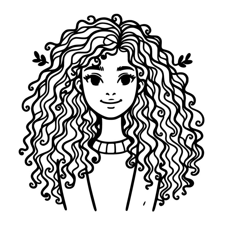 curly hair teen girl