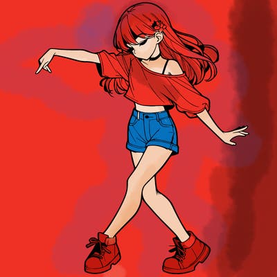 realistic girl danceing