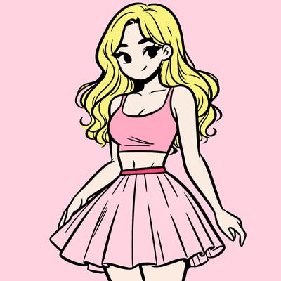 woman in a skirt and crop top