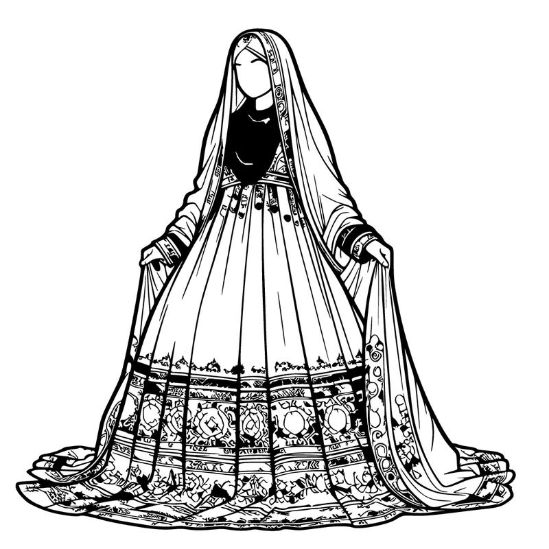 afghan (hazara) woman with a big and beautiful  traditional afghan dress