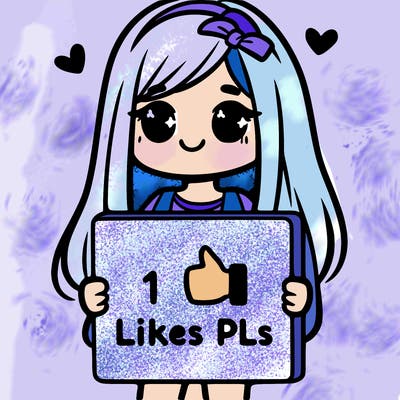girl holding a sign saying 10 likes pls