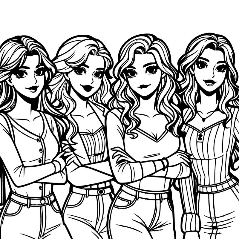 four handsome girls- detailed