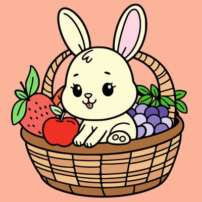 bunny in a fruit basket