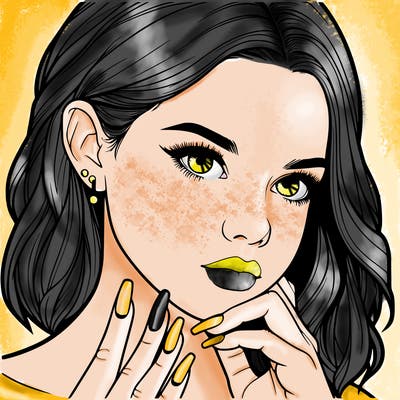 realistic girl with nails