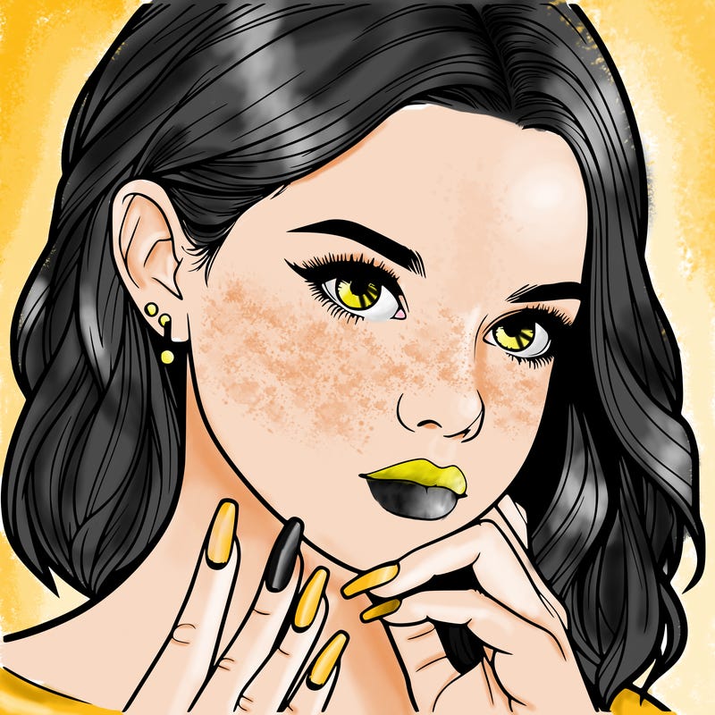 realistic girl with nails