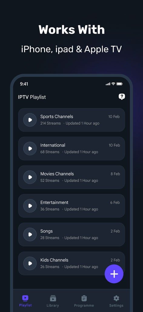 iPTV Smarters - Watch Live TV - IPTV Smarters app interface showing categorized live TV playlists including sports and movies