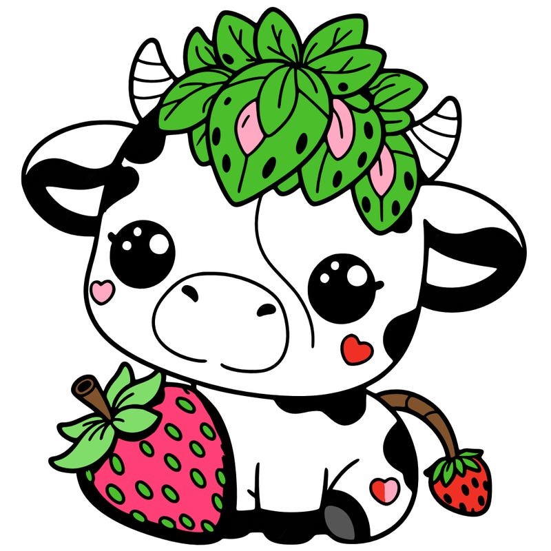 cute strawberry cow