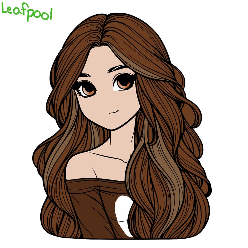 realistic girl with long hair