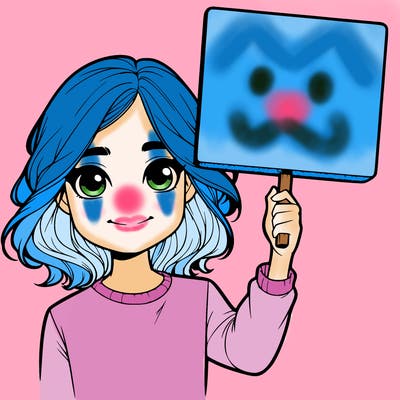 realistic girl holding up a sign