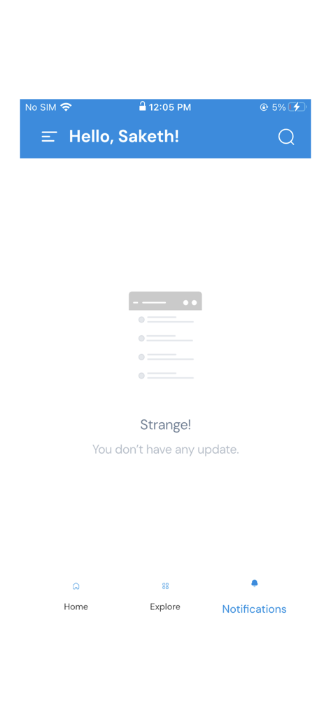 Academically - Empty notification center in the Academically medical education app showing no new updates for the user.