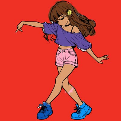 realistic girl danceing