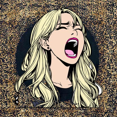 screaming realistic, girl