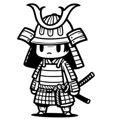 samurai in simple japanese armor