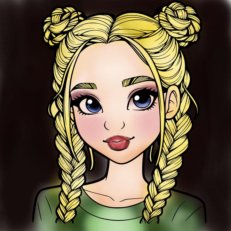 realistic girl with braids