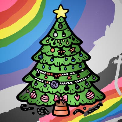 christmas tree with lots of details