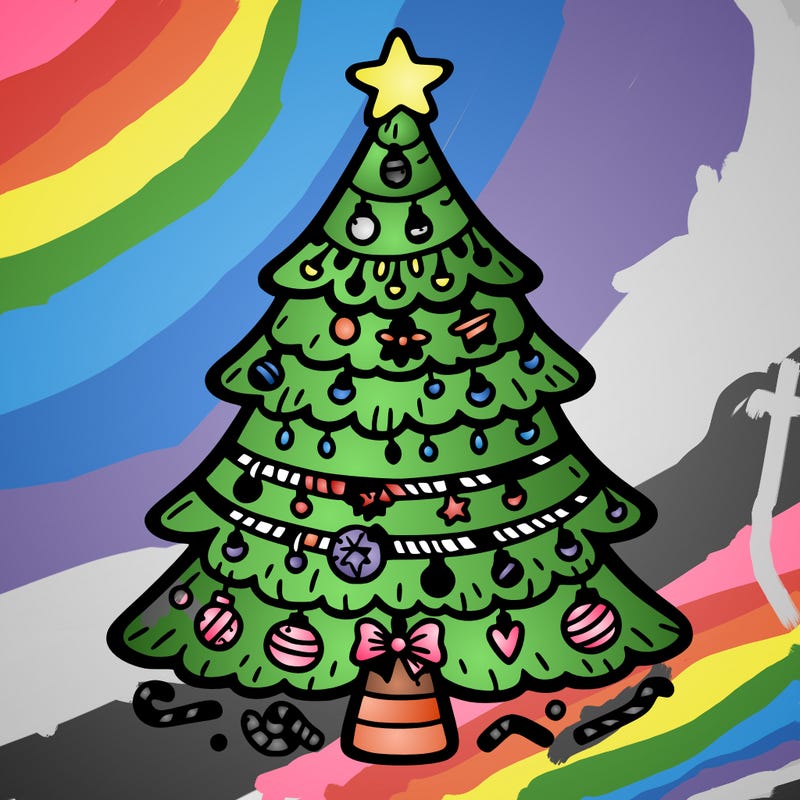 christmas tree with lots of details