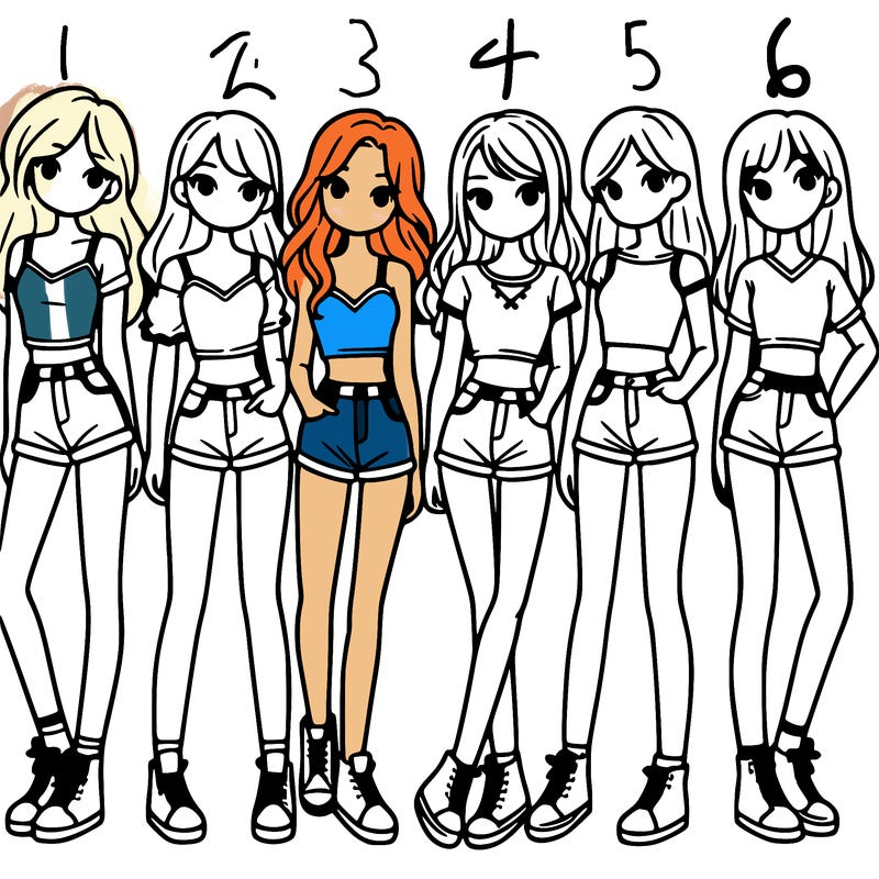 a group of girls wearing crop tops and shorts