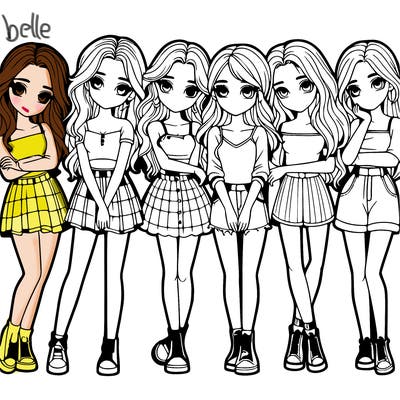 a group of girls realistic