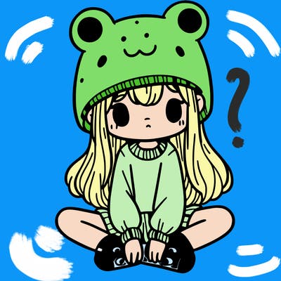 a girl wearing a frog hat and some frog socks