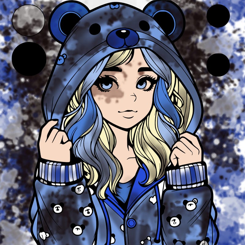 realistic girl in a animal pjs hoodie